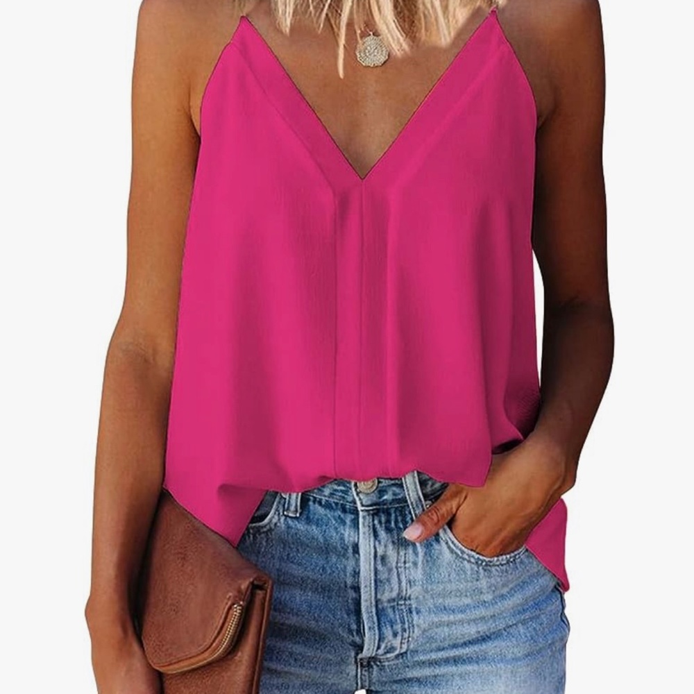 Womens V Neck Strappy Tank Top